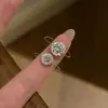 Anel de Zircônia com Fio de Pesca Invisível para Mulheres, Novo Anel de Design Simples de Nicho, Joia Versátil da Moda, Anel de Linha de Sereia