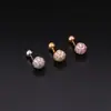 Varilla Delgada 0.8X6 Perla para Pestañas Hueso del Oído Clavo Hilo de Acero Inoxidable Zircón Clavo de Oreja Femenino Creativo Simple Joyería para Perforaciones