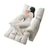 Poltrona sofá multifuncional para uma pessoa, cor creme, reclinável e transformável em cama, adequada para sala de estar e quarto, poltrona de balanço, cabine de sofá preguiçoso de espaço de primeira classe