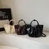 Bolso de Nube Plegado Estilo Francés para Mujer 2024 Nueva Moda Bolso de Mano de Cuero Suave Bolso de Hombro Cruzado Versátil de Moda