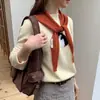 ¡Todos necesitan uno! Bufanda triangular de punto de color liso, estilo retro coreano, un accesorio casual para mujer