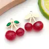 Acero Inoxidable 3D Estéreo Cereza Fresa Cereza Joyería DIY Accesorios Llavero Collar Bolsa Colgante Pequeño