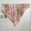 Bufanda de Seda Rosa para Mujer Bufanda Cuadrada Grande Primavera Otoño Invierno Madre Seda de Imitación de Alta Calidad 110 Bufanda Delgada Chal para Abrigo Doble Uso
