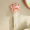 Soporte para Cepillos de Dientes de Oso Lindo Montado en Pared Sin Taladro Estilo Dibujos Animados Estante de Almacenamiento para Baño del Hogar Soporte Doble para Cepillos de Dientes Disponible en Múltiples Colores