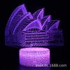Série de iluminação para fornecimento transfronteiriço Pirâmide 3D luz noturna colorida controle remoto plug-in LED toque luminária de mesa luminária de presente