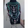 Collar de Cuentas Estilo Chino, Accesorios Hanfu, Cadena para Suéter de Borla de Mariposa de Doble Capa Estilo Nacional, Cadena Exagerada de Clavícula de Lujo Ligero