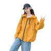 Moda Casual Nueva de Otoño 2026 Reductora de Edad Adelgazante Simple Elegante Naranja Estilo Ropa de Trabajo Chaqueta Cortavientos
