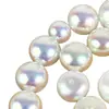 Pérola Mabe Imitação Céu Aurora Espelhado Cor Plástico Pérola Redonda Plana Pão Contas Grampo de Cabelo Brincos Acessórios DIY
