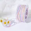 Hilo de algodón teñido por segmentos de color mágico estilo Tíbet, cuerda para jugar, hilo de cuerda con borla de estrella lunar Bodhi para abalorios DIY, 1.2MM cielo estrellado