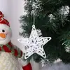 Pó Pegajoso Transfronteiriço Plástico Branco Pingente de Natal Alce Estrela de Cinco Pontas Árvore de Natal de Forma Especial Pingente Decoração