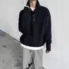 Suéter de cuello alto para hombre 2025 Otoño/Invierno Tejido grueso Estilo coreano Corte holgado de moda Camisa base Top Suéter