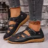 Sandálias de Tamanho Grande Transfronteiriças para Mulheres, Novo Estilo de Verão, Sapatos Casuais com Velcro, Sola Macia Confortável, Sandálias Esportivas Planas Estilo Mãe