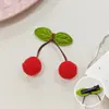 Presilha de Cabelo Cereja Bolinha de Cabelo Alta Elasticidade Bolinha de Cabelo DIY Fofa Infantil Grampo de Cabelo Folha Alta Elasticidade DIY Acessórios de Roupa Acessórios