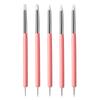 5 piezas de silicona de doble punta para arte de uñas, traje de bolígrafo para taladrar puntos, bolígrafo de silicona para hendiduras, bolígrafo de punta, herramientas de cerámica, herramientas para uñas