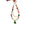 Exquisito Árbol de Navidad de Lujo Accesible Cadena de Cristal para Teléfono Móvil Colgante de Bolso de Gama Alta Llavero Funda de Teléfono Móvil para Niñas Colgante Universal