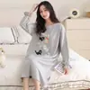Puede ser enviado en nombre de otros: Bata de Noche de Algodón Puro con Cuello Redondo para Mujer, Estilo Holgado y Sencillo 2026, Se Puede Usar Afuera como Vestido o Ropa de Casa