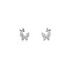 Pendientes pequeños con forma de mariposa de diamante para mujer, modernos y elegantes, con clip para la oreja, de estilo frío y popular en Internet.