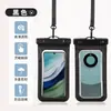 Bolsa selada transparente de PVC para celular à prova d'água, bolsa de auto-selagem com cordão para pescoço de entregador, capa protetora de celular espessa para natação