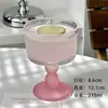 Taça Vintage Embossada para Uso Doméstico, Alto Apelo Estético, Design Criativo e Atmosférico, Taça de Vinho Rosa Fosco, Taça de Champanhe, Taça de Sobremesa