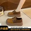 Mocasines de Suela Gruesa tipo Mochi para Mujer Otoño 2026 Nuevo Retro Doble Hebilla Punta Dividida Sintética Birkenstock Slip-on Zapatos Individuales Birkenstock