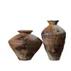 Vaso Retro Estilo Wabi-sabi de Jingdezhen Sem Furo Arranjo de Flores Secas Artesanal Decoração de Ornamentação de Vaso de Barro Cerâmica Rústica B&B Zen
