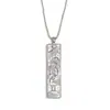 Collar Colgante Cuadrado con Incrustaciones de Diamantes del Zodiaco Doce Constelaciones Estilo Vintage Popular Europeo y Americano para Mujer, Joyería de Acero de Titanio Dorado de 18 Quilates