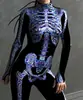 Nuevos Medias de Cosplay de Esqueleto para Mujer Europeas y Americanas de Halloween 2023 Mono Delgado Estampado 3D