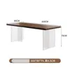 Escritorio colgante acrílico de madera maciza antigua Mesa de comedor de doble uso Madera de fresno Sala de estar Mesa larga Mesa de tablero grande