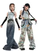Roupas de Hip-Hop e Jazz para Meninas Verão Mostrando o Umbigo Macacão Jeans com Alças Roupas da Moda para Passarela Roupas de Jazz