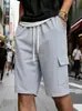 Novas Calças Cargo Esportivas Curtas Masculinas Plus Size Transfronteiriças com Múltiplos Bolsos, Shorts Esportivos Casuais, Calças de Cinco Pontos de Comprimento Médio