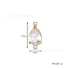 Pingente Quadrado de Diamante Duplo Pendurado Gota d'Água Zircônia em Aço Inoxidável Banho de Ouro 18K Acessórios para Joias de Colar Pulseira DIY