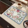 Mantel Estilo Nórdico Transfronterizo Tapete Drenaje Cocina Tapete Absorbente de Lodo Diatomeas Barra de Té Tela Tecnológica Aislante No Lavable Tapete Antideslizante