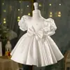 Vestido de Princesa para Niña 2026 Fiesta de Cumpleaños para Niñas Falda Tutú Flor Blanca Dama de Boda Vestido para Niña Pequeña