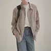Camisas a cuadros para primavera y otoño para hombres y mujeres, camisas casuales holgadas de manga larga con cuello, prendas de abrigo de moda estilo coreano