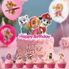 Novedad Transfronteriza Más Vendida Rosa Perro Tema Infantil Fiesta Vajilla Platos de Papel Servilletas de Papel Manteles Suministros de Decoración