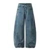 Jeans de Design Americano com Bolinhas para Homens e Mulheres, Novo Modelo 2026, Caimento Solto, Calças Retas de Perna Larga de Alta Qualidade