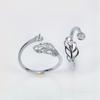 Anillo de Plata de Ley S925 Soporte Vacío para Perla de 8-12 mm Soporte para Anillo de Perla Cola de Pavo Real Accesorios de Plata DIY Fábrica Venta al por Mayor