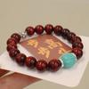 Pulsera de mano de sándalo rojo lobular natural cuenta de transferencia flor de loto Bodhi año de vida esta vida pulsera de pareja joyería venta al por mayor regalo