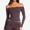 Camiseta de Manga Larga Asimétrica Transfronteriza para Mujer, Nueva Ropa Deportiva Ajustada de Manga Larga para Entrenamiento de Pilates, Tops de Yoga para Mujer