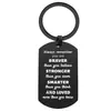 Llavero de Placa Militar de Acero Inoxidable, Regalo de San Valentín para Conducir Seguro, Colgante Grabado con Láser para Novio