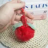 Textura de Piel de Conejo Rex Imitación Colgante Llavero Amuleto de la Paz Caqui Accesorio para Teléfono del Coche Decoración Colgante Pequeño de Peluche