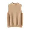 Versátil e Estiloso~ Suéter de Cashmere Puro para Mulheres, Suéter Quente de Tricô Pulôver, Colete Interno Sem Mangas de Gola Alta