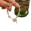 Pulsera de Cuentas de Plata Quebrada con Hebilla Ping An de Jade Imitación de Estilo Chino Nuevo para Mujer, Simple, Personalizada, Moderna, Versátil, Exquisita
