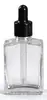 En stock 15ml 30ml 50ml 100ml frascos goteros cuadrados de vidrio transparente frascos para aceites esenciales frascos para líquidos frascos para sueros