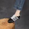 Otoño 2026 Nuevos Zapatos de Entrenamiento Alemanes de Cuero Genuino Color Bloque Retro para Mujer Zapatos Blancos Versátiles de Velcro Zapatos Deportivos Casuales