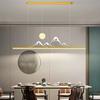 Nova lâmpada de sala de jantar LED chinesa criativa atmosfera simples retangular estudo bar lâmpada zen sala de chá mesa de chá lustre
