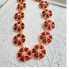 Juego de resina de vidrio con forma de flor de estilo cortesano medieval vintage "Flores de hibisco" marcado