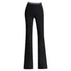 Elegantes pantalones de mujer acampanados, pantalones casuales, 2026 otoño versátiles talla grande cintura alta adelgazantes elásticos fluidos pantalones de mujer