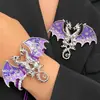Pulseira Tecida à Mão com Dragão de Esmalte Vintage de Nicho Pulseira de Dragão Cravejada com Diamantes Transfronteiriça Europeia e Americana Joia Versátil Personalizada para Homens