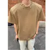 Nueva Camiseta de Manga Corta de Alta Gama para Hombre con Diseño Único de Tachuelas Metálicas, Estilo Coreano Resistente de Media Manga Moda Tendencia